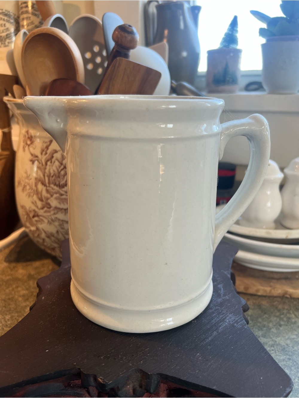 Antique Ironstone Milk Pitcher, The Colonial Co.